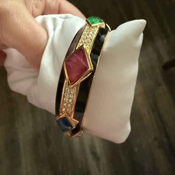 Elegant Gold Multicolor Gemstone Bracelet Christian Dior - Picture 1 of 4